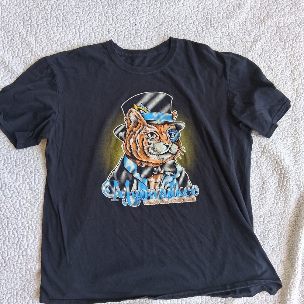 Meowauke tatoo contest graphic tshirt.